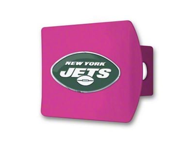 Hitch Cover with New York Jets Logo; Pink (Universal; Some Adaptation May Be Required)