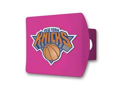 Hitch Cover with New York Knicks Logo; Pink (Universal; Some Adaptation May Be Required)