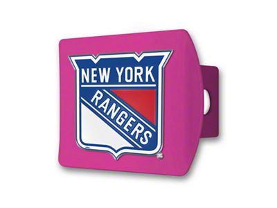 Hitch Cover with New York Rangers Logo; Pink (Universal; Some Adaptation May Be Required)