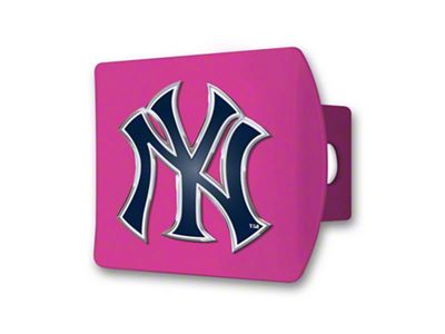 Hitch Cover with New York Yankees Logo; Pink (Universal; Some Adaptation May Be Required)