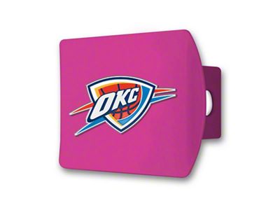 Hitch Cover with Oklahoma City Thunder Logo; Pink (Universal; Some Adaptation May Be Required)