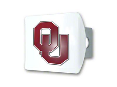 Hitch Cover with Oklahoma Logo; White (Universal; Some Adaptation May Be Required)