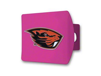 Hitch Cover with Oregon State Logo; Pink (Universal; Some Adaptation May Be Required)