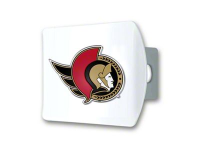 Hitch Cover with Ottawa Senators Logo; White (Universal; Some Adaptation May Be Required)