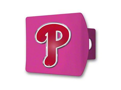 Hitch Cover with Philadelphia Phillies Logo; Pink (Universal; Some Adaptation May Be Required)