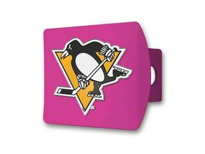 Hitch Cover with Pittsburgh Penguins Logo; Pink (Universal; Some Adaptation May Be Required)