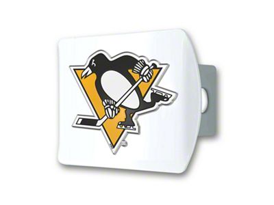 Hitch Cover with Pittsburgh Penguins Logo; White (Universal; Some Adaptation May Be Required)