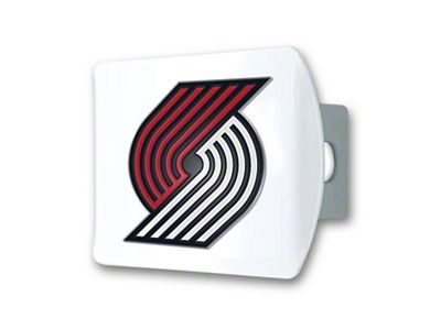 Hitch Cover with Portland Trail Blazers Logo; White (Universal; Some Adaptation May Be Required)