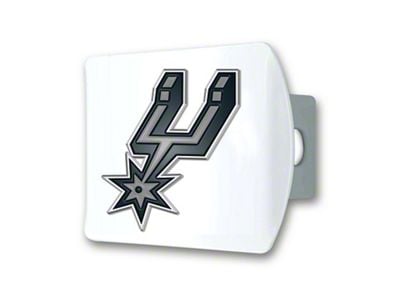 Hitch Cover with San Antonio Spurs Logo; White (Universal; Some Adaptation May Be Required)