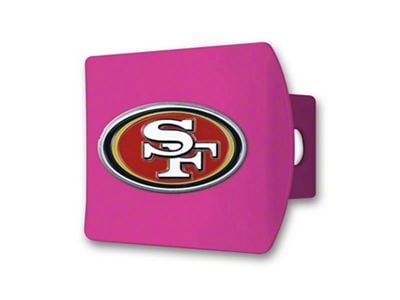 Hitch Cover with San Francisco 49ers Logo; Pink (Universal; Some Adaptation May Be Required)