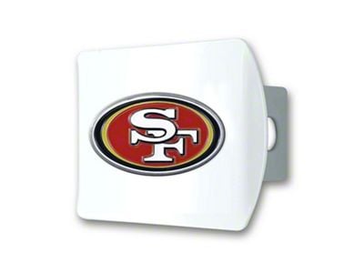 Hitch Cover with San Francisco 49ers Logo; White (Universal; Some Adaptation May Be Required)