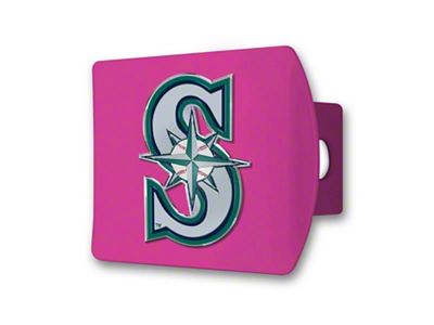 Hitch Cover with Seattle Mariners Logo; Pink (Universal; Some Adaptation May Be Required)