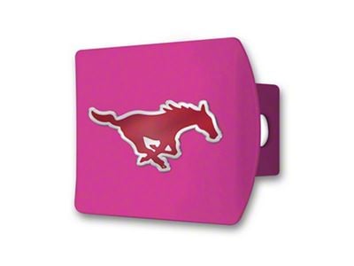 Hitch Cover with SMU Logo; Pink (Universal; Some Adaptation May Be Required)