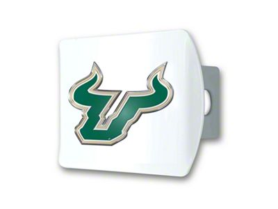 Hitch Cover with South Florida Logo; White (Universal; Some Adaptation May Be Required)