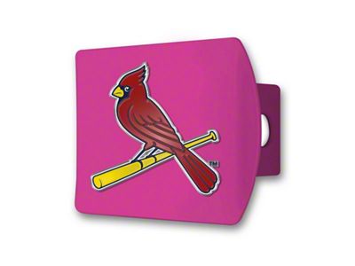 Hitch Cover with St. Louis Cardinals Logo; Pink (Universal; Some Adaptation May Be Required)