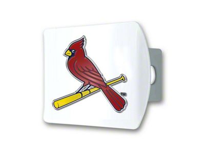 Hitch Cover with St. Louis Cardinals Logo; White (Universal; Some Adaptation May Be Required)