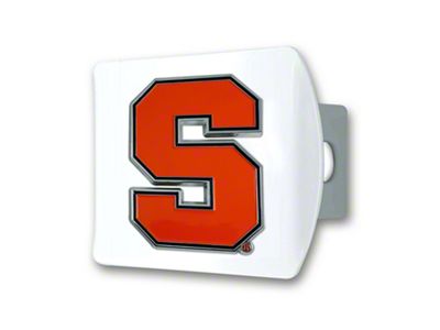 Hitch Cover with Syracuse Logo; White (Universal; Some Adaptation May Be Required)