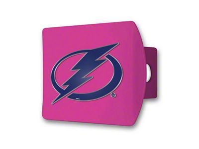 Hitch Cover with Tampa Bay Lightning Logo; Pink (Universal; Some Adaptation May Be Required)