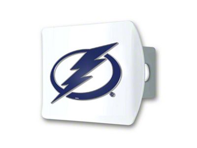 Hitch Cover with Tampa Bay Lightning Logo; White (Universal; Some Adaptation May Be Required)