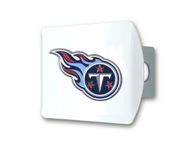 Hitch Cover with Tennessee Titans Logo; White (Universal; Some Adaptation May Be Required)