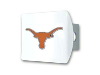 Hitch Cover with Texas Logo; White (Universal; Some Adaptation May Be Required)