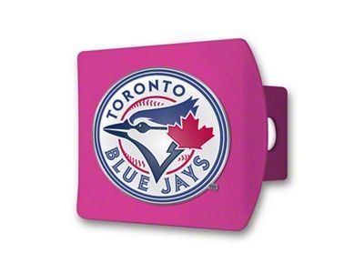 Hitch Cover with Toronto Blue Jays Logo; Pink (Universal; Some Adaptation May Be Required)