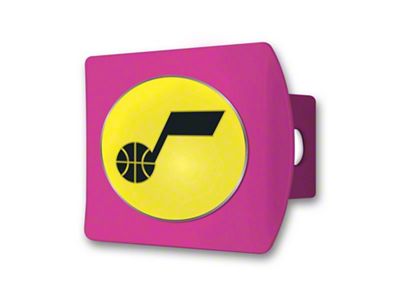 Hitch Cover with Utah Jazz Logo; Pink (Universal; Some Adaptation May Be Required)