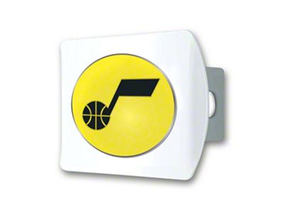 Hitch Cover with Utah Jazz Logo; White (Universal; Some Adaptation May Be Required)