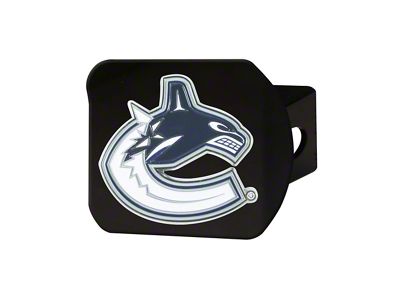 Hitch Cover with Vancouver Canucks Logo; Black (Universal; Some Adaptation May Be Required)