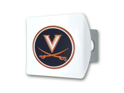 Hitch Cover with Virginia Logo; White (Universal; Some Adaptation May Be Required)