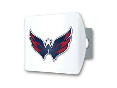 Hitch Cover with Washington Capitals Logo; White (Universal; Some Adaptation May Be Required)