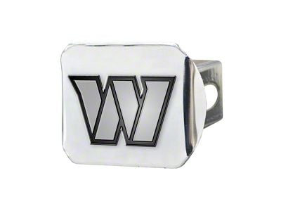 Hitch Cover with Washington Commanders Logo; Chrome (Universal; Some Adaptation May Be Required)