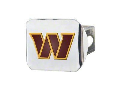 Hitch Cover with Washington Commanders Logo; Chrome (Universal; Some Adaptation May Be Required)