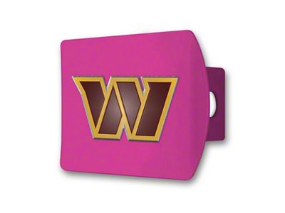 Hitch Cover with Washington Commanders Logo; Pink (Universal; Some Adaptation May Be Required)