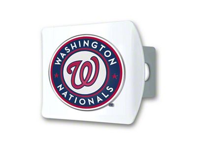 Hitch Cover with Washington Nationals Logo; White (Universal; Some Adaptation May Be Required)