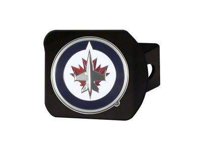 Hitch Cover with Winnipeg Jets Logo; Black (Universal; Some Adaptation May Be Required)