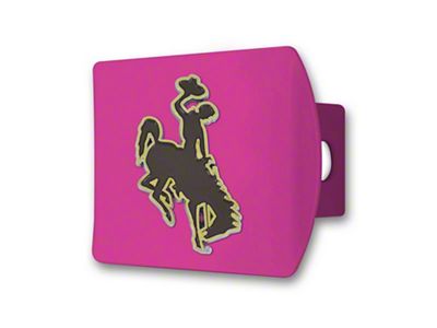 Hitch Cover with Wyoming Logo; Pink (Universal; Some Adaptation May Be Required)