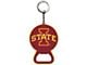 Keychain Bottle Opener with Iowa State University Logo; Red