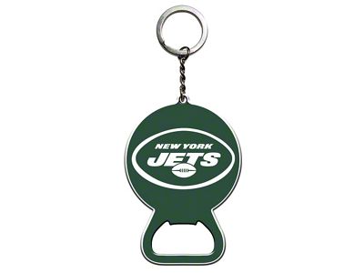 Keychain Bottle Opener with New York Jets Logo; Green