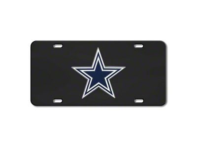 License Plate with Dallas Cowboys Logo; Black (Universal; Some Adaptation May Be Required)