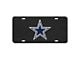 License Plate with Dallas Cowboys Logo; Black (Universal; Some Adaptation May Be Required)