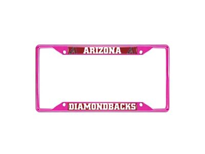 License Plate Frame with Arizona Diamondbacks; Pink (Universal; Some Adaptation May Be Required)