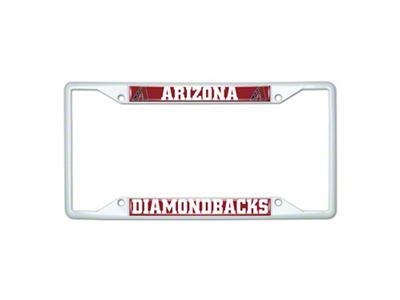 License Plate Frame with Arizona Diamondbacks; White (Universal; Some Adaptation May Be Required)