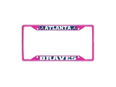 License Plate Frame with Atlanta Braves; Pink (Universal; Some Adaptation May Be Required)