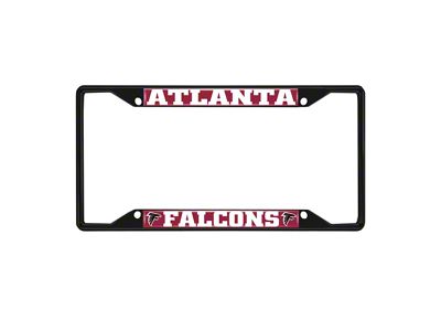 License Plate Frame with Atlanta Falcons Logo; Black and Red (Universal; Some Adaptation May Be Required)