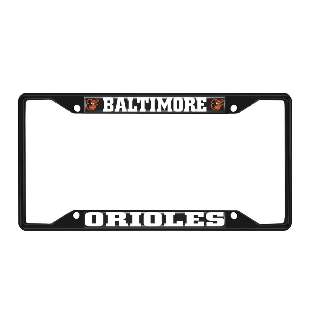 Universal AT License Plate Frame with Baltimore Orioles Logo; Black and ...