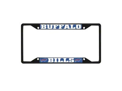 License Plate Frame with Buffalo Bills Logo; Black and Blue (Universal; Some Adaptation May Be Required)