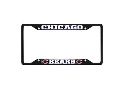 License Plate Frame with Chicago Bears Logo; Black and Navy (Universal; Some Adaptation May Be Required)