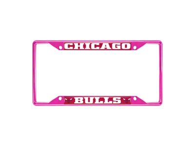 License Plate Frame with Chicago Bulls; Pink (Universal; Some Adaptation May Be Required)