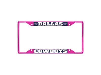 License Plate Frame with Dallas Cowboys; Pink (Universal; Some Adaptation May Be Required)